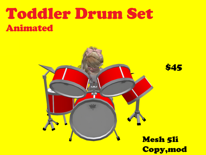 Second Life Marketplace Toddler play drum set